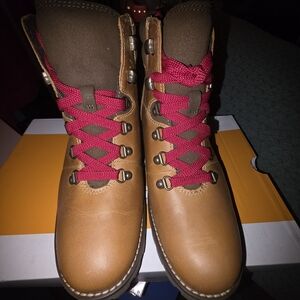 Womens Timberland Mid Hiker Boots with Red Laces